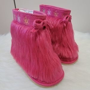 Gymboree Faux Fur Snowflake Hot Pink Boots